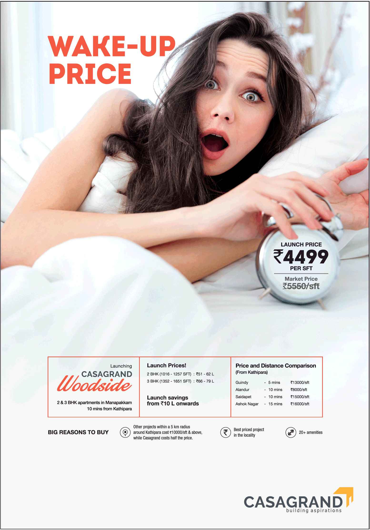 Get your home at Rs 4499 per sft at Casagrand Woodside, Chennai
